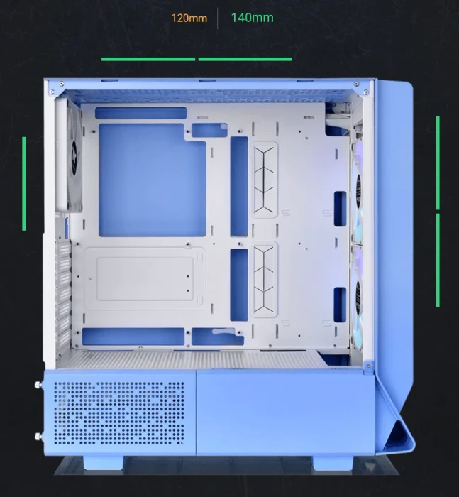 Thermaltake Ceres 330 TG ARGB Hydrangea Blue, blau, Glasfenster