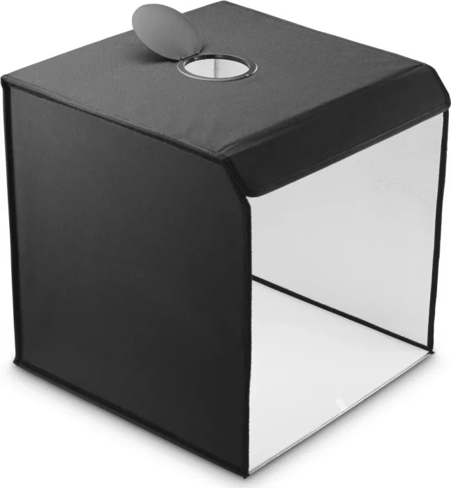 Hama Mini-Fotostudio ToGo, faltbare Fotobox mit LED-Ringlicht, 50x50cm
