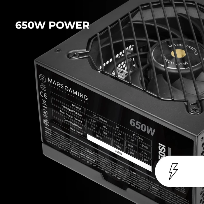 Mars Gaming MPB650SI schwarz 650W, ATX 2.4