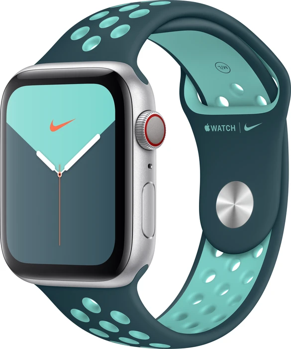 Apple Nike Sportarmband Regular für Apple Watch 44mm Midnight Turquoise/Aurora Green