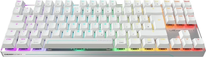 Cherry XTRFY MX 8.2 Pro TMR Wireless, weiß/silber, MK Crystal Magnetic, USB/Bluetooth, DE