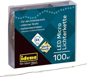 Idena Micro Lichterkette LED 100x warmweiß