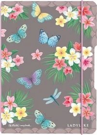 Herlitz my.book flex Notizheft, A5, punktiert, Kunststoff-Cover, Ladylike Butterflies, 40 Blatt