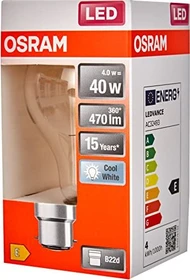 Osram Ledvance LED Retrofit Classic A 40 B22d 4W/840, 6 Stück