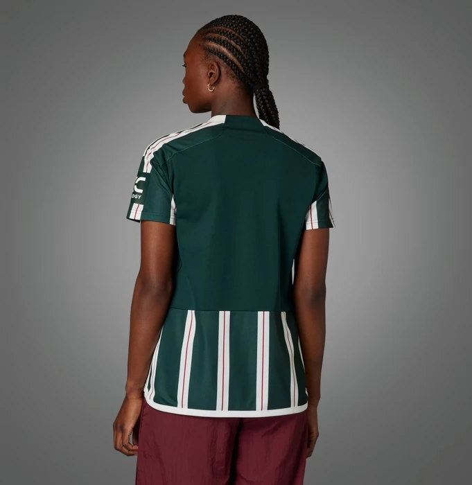 adidas Manchester United 2023/2024 Auswärtstrikot green night/core white/active maroon (Damen)