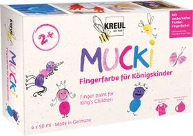 Kreul Mucki Fingerfarbe Fingerfarbe für Königskinder Set 6 Stück 50ml