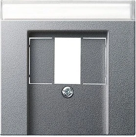 Gira System 55 Abdeckung für TAE und USB mit Beschriftungsfeld, alu