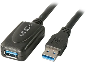 Lindy USB 3.0 aktives Verlängerungskabel, USB-A [Stecker] auf USB-A [Buchse], 5m (43155)