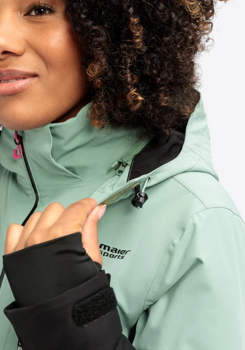 Maier Sports Vidra Skijacke black/luscious moss/pink flame (Damen)
