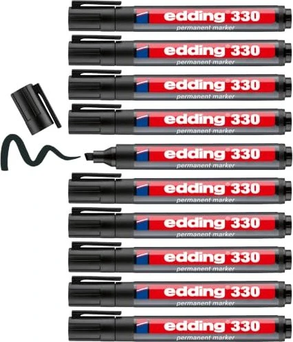 edding 330 Permanentmarker schwarz, 10er-Pack