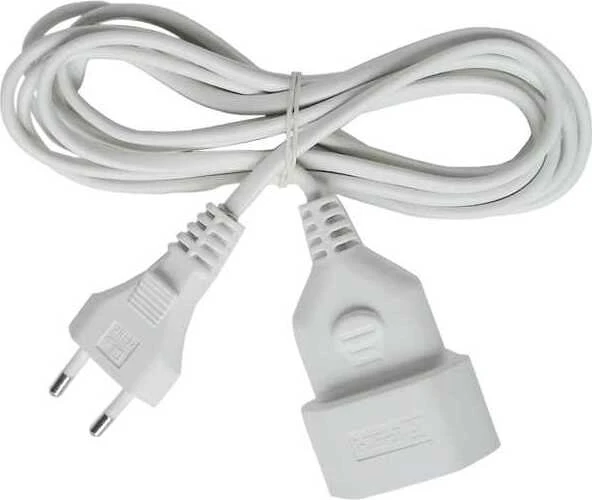 Brennenstuhl Verlängerungskabel IP20 weiß H03VVH2-F 2x0,75, Euro-Stecker, 5m