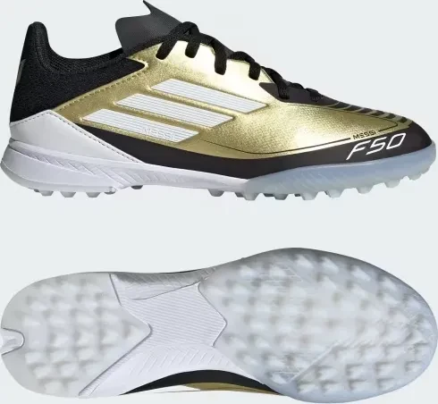 adidas F50 League Messi TF gold metallic/cloud white/core black (Junior)