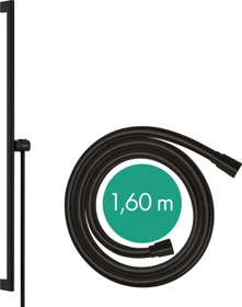 Hansgrohe Unica Brausestange S Puro 90cm mit Easy Slide Handbrausehalter und Isiflex Brauseschlauch 160cm mattschwarz