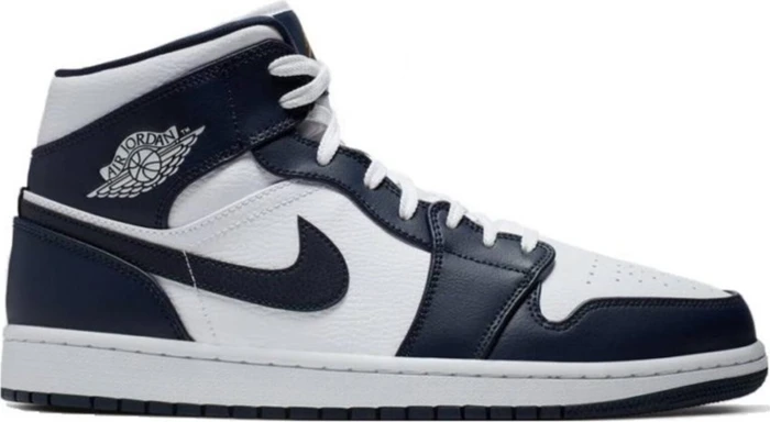 Nike Air Jordan 1 Mid white/obsidian/metallic gold (Herren)