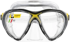 Cressi Big Eyes Evolution Crystal Zweiglasmaske schwarz/gelb