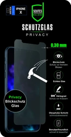 Scutes Deluxe Displayschutzglas Privacy für Apple iPhone X/XS