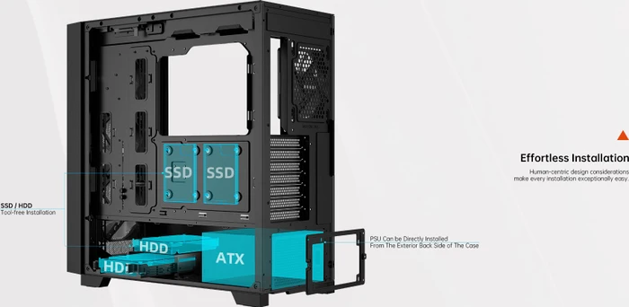 PCCooler C3D510 BK ARGB, schwarz, Glasfenster