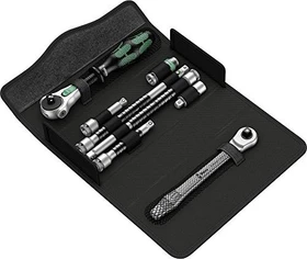 Wera Kraftform Kompakt Zyklop MS1 Metal/Speed Switch Set Ratsche inkl. Tasche, 1/4"