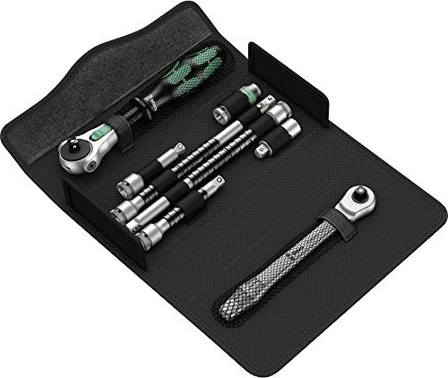 Wera Kraftform Kompakt Zyklop MS1 Metal/Speed Switch Set Ratsche inkl. Tasche, 1/4"