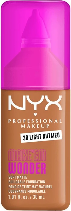 NYX Make 'EM Wonder Soft Matte Foundation 30 light nutmeg, 30ml