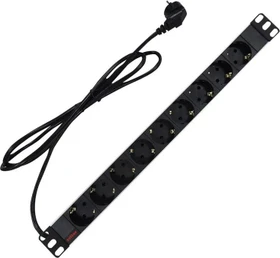 Roline / Secomp Roline 19" PDU Steckdosenleiste, 1HE, 8-fach, 250V, grau, 2m