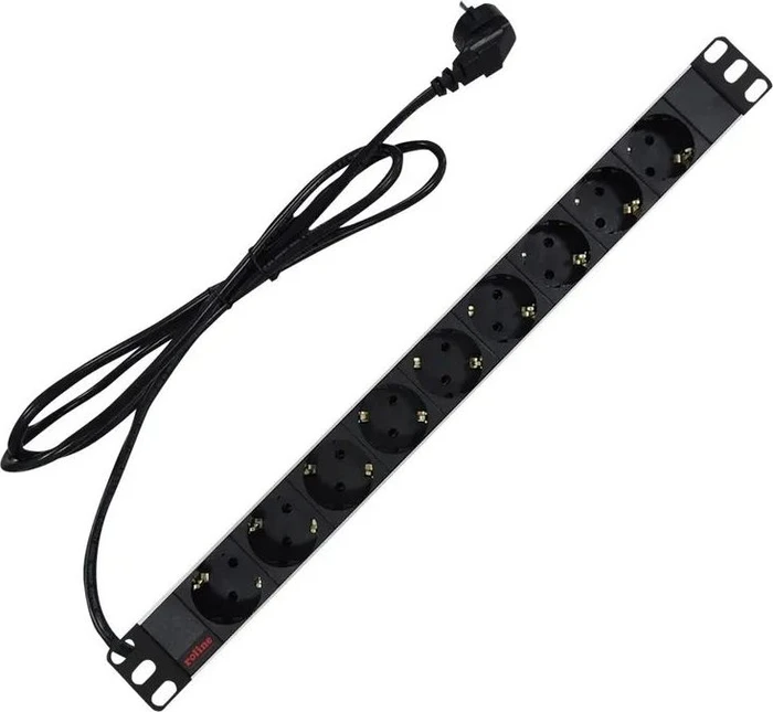 Roline / Secomp Roline 19" PDU Steckdosenleiste, 1HE, 8-fach, 250V, grau, 2m
