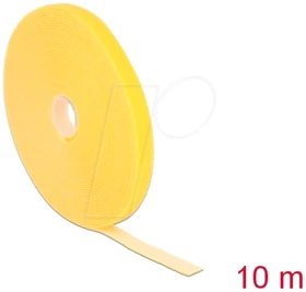 DeLOCK Klettband auf Rolle, 13mm, 10m, gelb