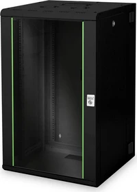 Digitus Professional Unique Serie Wandschrank 20HE, zweiteilig, schwenkbar, Sicherheitsglastür, IP2X, schwarz, 600mm tief