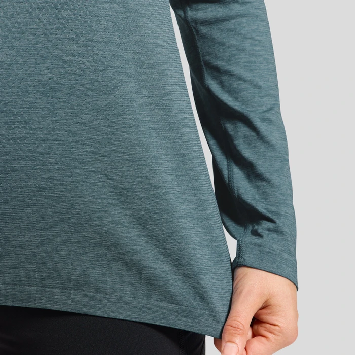Odlo Essential Seamless Funktionsshirt langarm provincial blue melange (Damen)