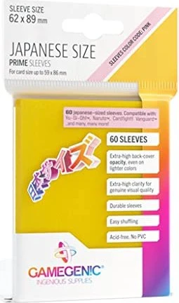 Gamegenic Japanese Size Prime Sleeves gelb, 60 Stück