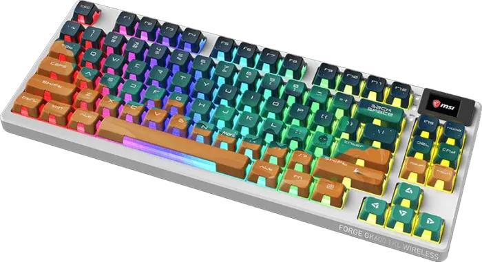 MSI FORGE GK600 TKL Wireless Mars, LEDs RGB, hot-swap, KKT Purple Star, USB/Bluetooth, US