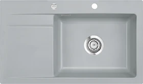 systemceram Stema 86 SL Einbau Becken links mit Ablauffernbedienung titan