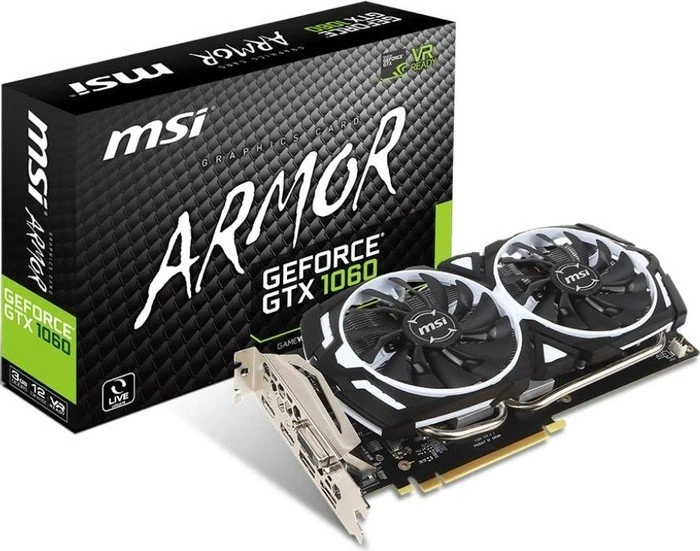 MSI GeForce GTX 1060 Armor 3G V1, 3GB GDDR5, DVI, 2x HDMI, 2x DP