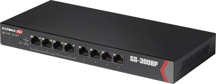 Edimax Pro GS-3000 Desktop Gigabit Smart Switch, 8x RJ-45, 60W PoE+