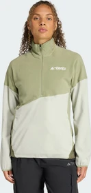 adidas Terrex Multi Climawarm Fleece Funktionsshirt langarm tent green/halo green (Damen)