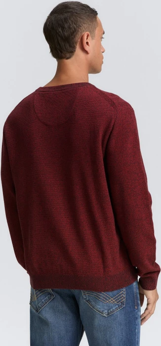 Tom Tailor Bio-Baumwolle Strickpullover samba red navy twotone (Herren)