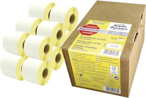 Avery-Zweckform Etiketten, 101x54mm, weiß, 12er-Pack (2640 Etiketten)