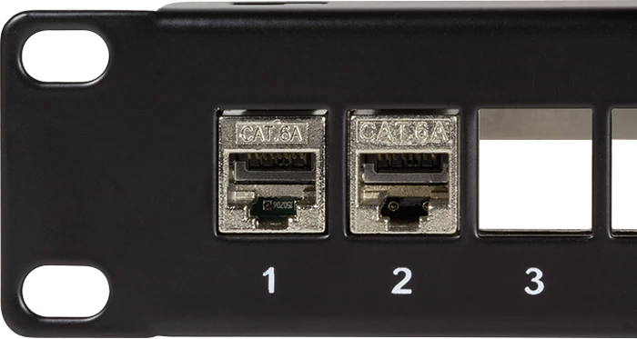 LogiLink Patchpanel für RJ-45 Keystone Module 19" , geschirmt, 24-Port, 1HE, 19", 1HE, schwarz