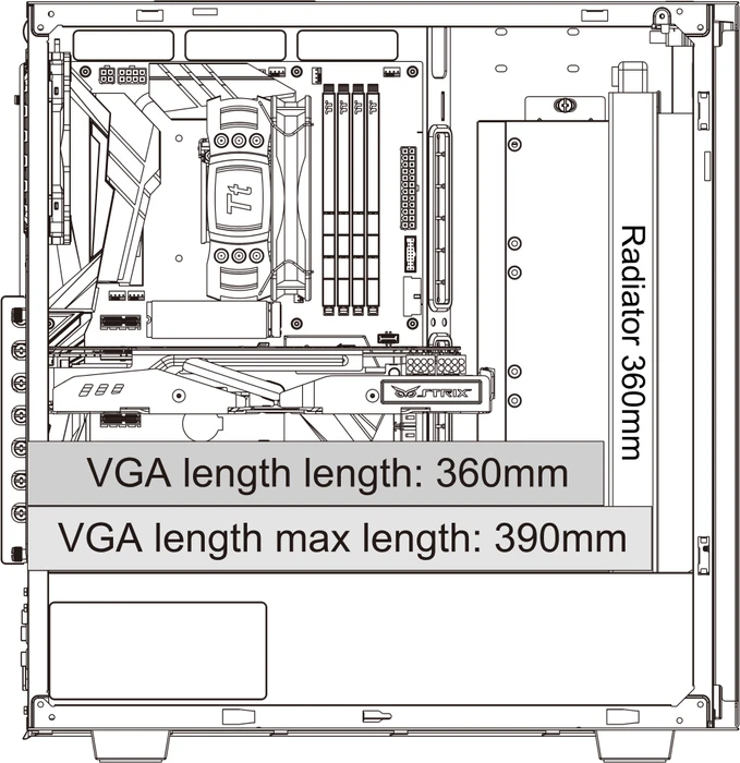 Thermaltake V350 TG ARGB Air, schwarz, Glasfenster