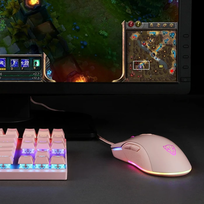 Motospeed V70 RGB Gaming Mouse, rosa, USB