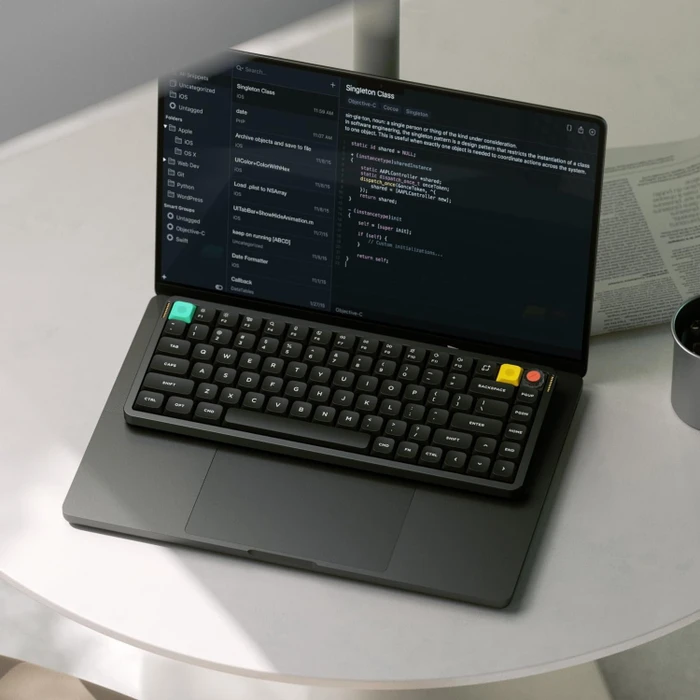 NuPhy Air75 V3 Mac/PC, Nebula Dark, schwarz, hot-swap, Low-Profile Blush nano, USB/Bluetooth, US