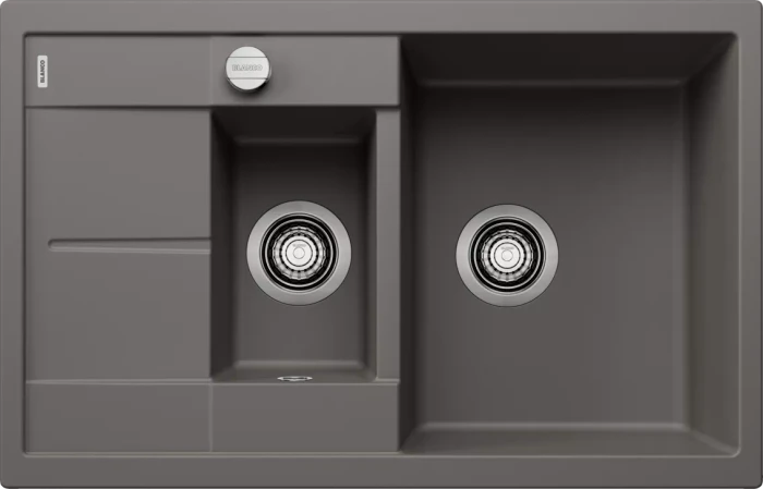 Blanco Metra 6 S Compact Einbau Becken reversibel mit Ablauffernbedienung vulkangrau