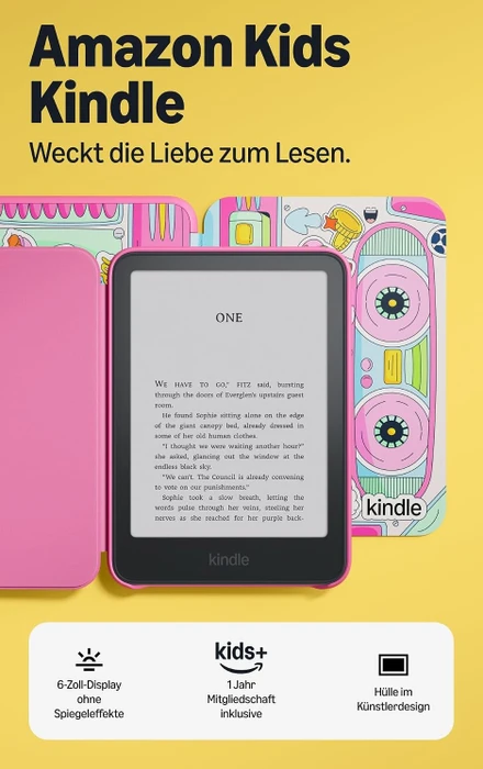 Amazon Kindle 13. Gen, 16GB Flash, ohne Werbung, Kids Edition, inkl. Hülle Piratenabenteuer [2026]