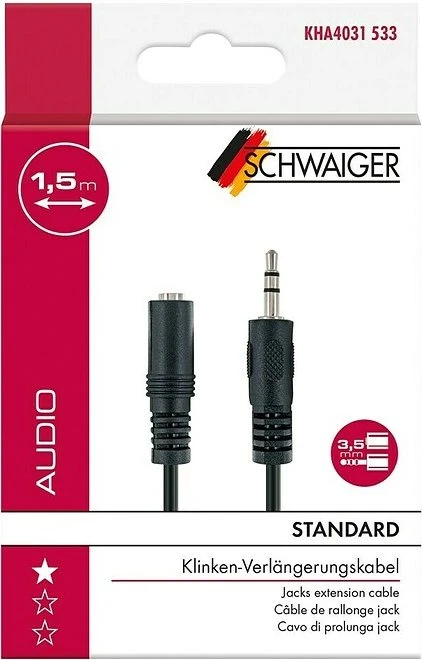 Schwaiger 3.5mm Klinke Verlängerungskabel 1.5m