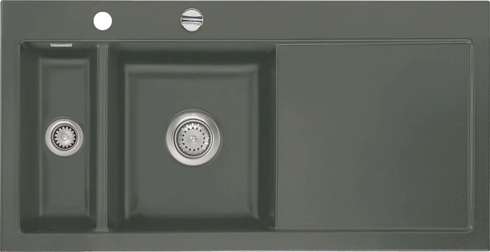 systemceram Mera 100 F Einbau Becken links mit Ablauffernbedienung lava