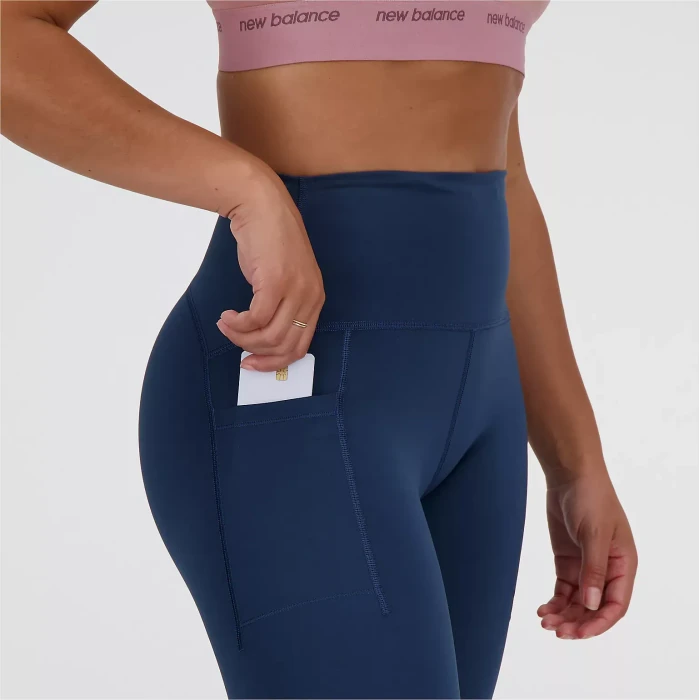 New Balance Sleek Pocket High Rise 27" Legging Hose lang nb navy (Damen)