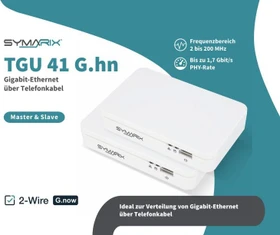 Symarix TGU 41 Master/Slave Set, Ethernet über Telefonleitung, RJ-45 G.hn, 2x RJ-45, 2er-Pack (SW10003.1)
