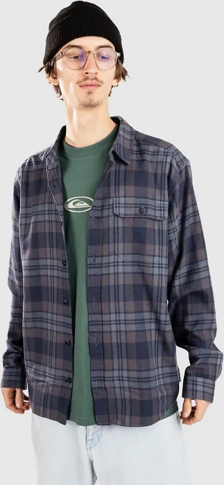 Patagonia Lightweight Fjord Flannel Hemd langarm paw/smolder blue (Herren)