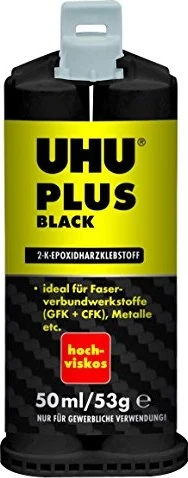 UHU Plus Black Hochviskos 2-Komponenten Epoxidharzkleber, 50ml