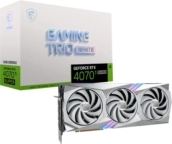 MSI GeForce RTX 4070 Ti SUPER 16G GAMING Trio White, 16GB GDDR6X, HDMI, 3x DP